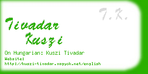 tivadar kuszi business card
